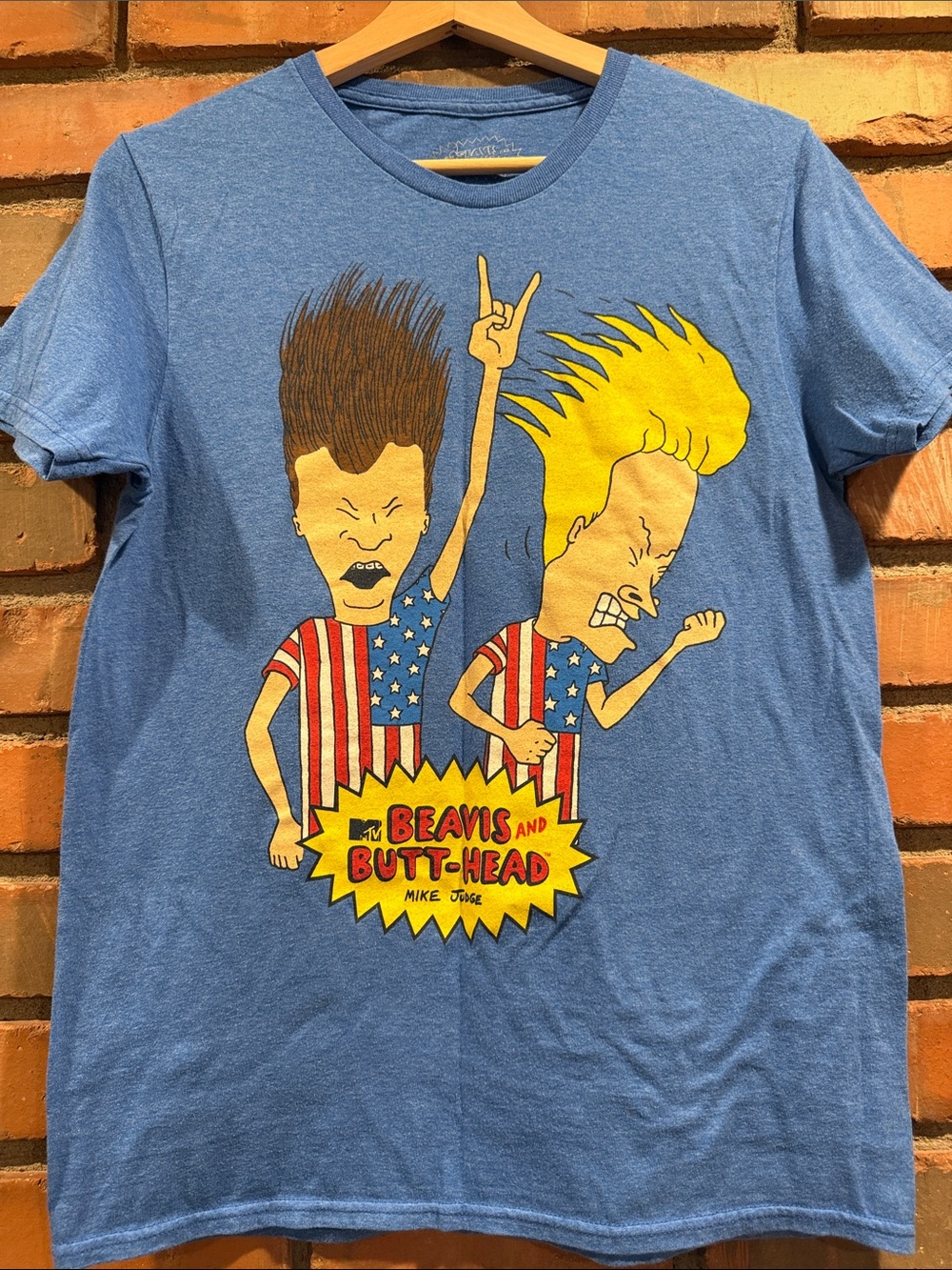 Beavis and Butt-Head Blue Graphic Kids T-Shirt